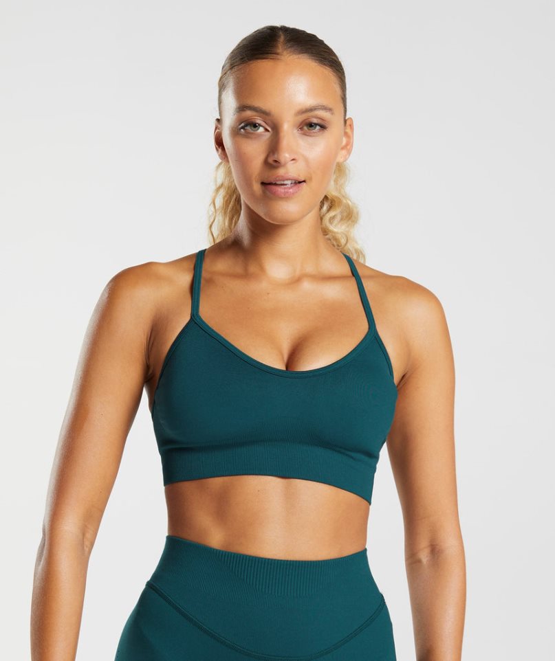 Staniki Sportowe Gymshark Sweat Seamless Damskie Turkusowe | PL 530RWM